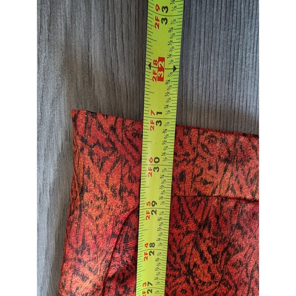 Ellen Tracy Womens Silk Long Blazer Size 14 Orange Leaf Pattern Dry Clean - Picture 7 of 8